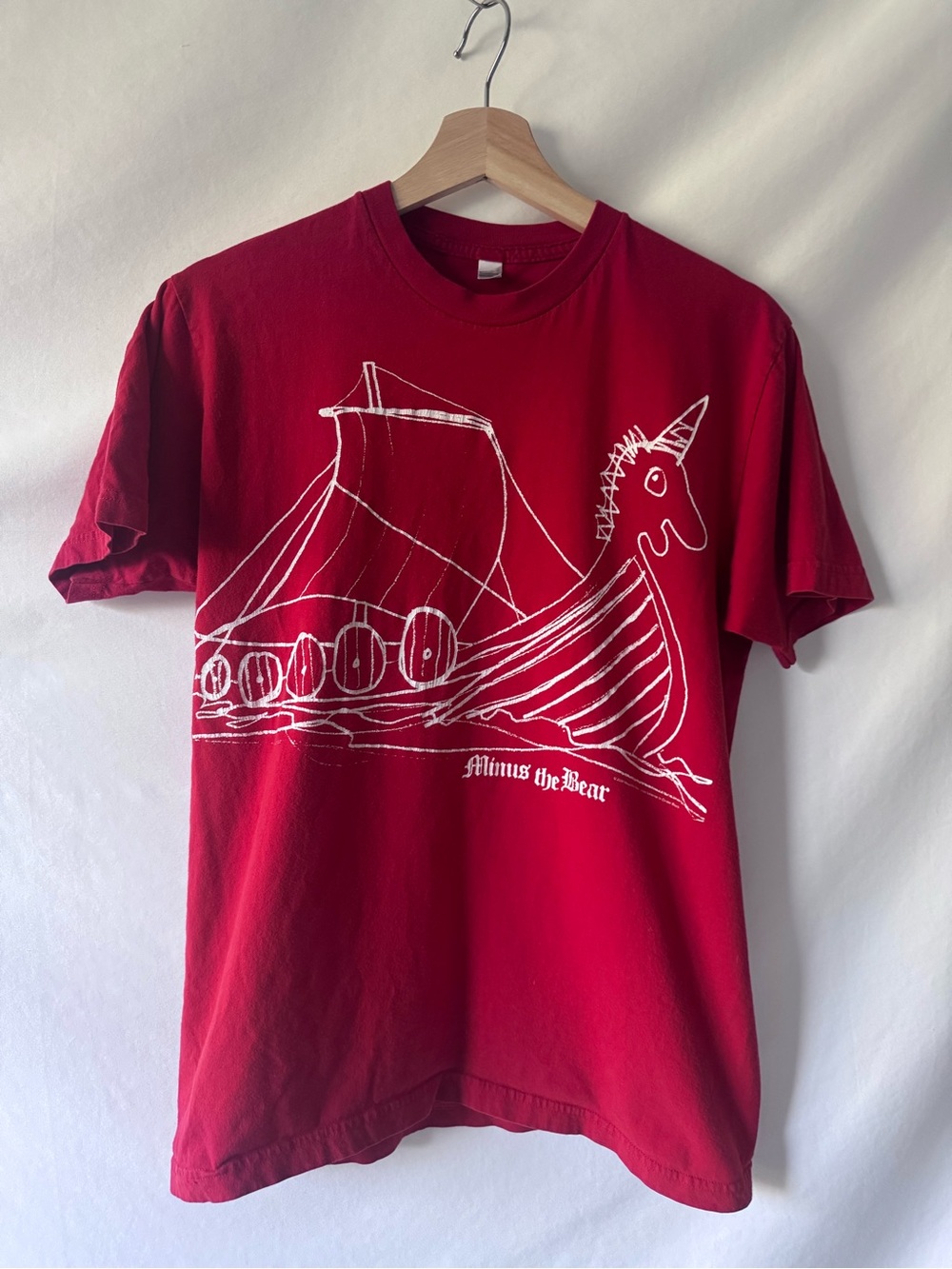 Vintage 2006 Minus the Bear Band Tee Viking Ship American Apparel M